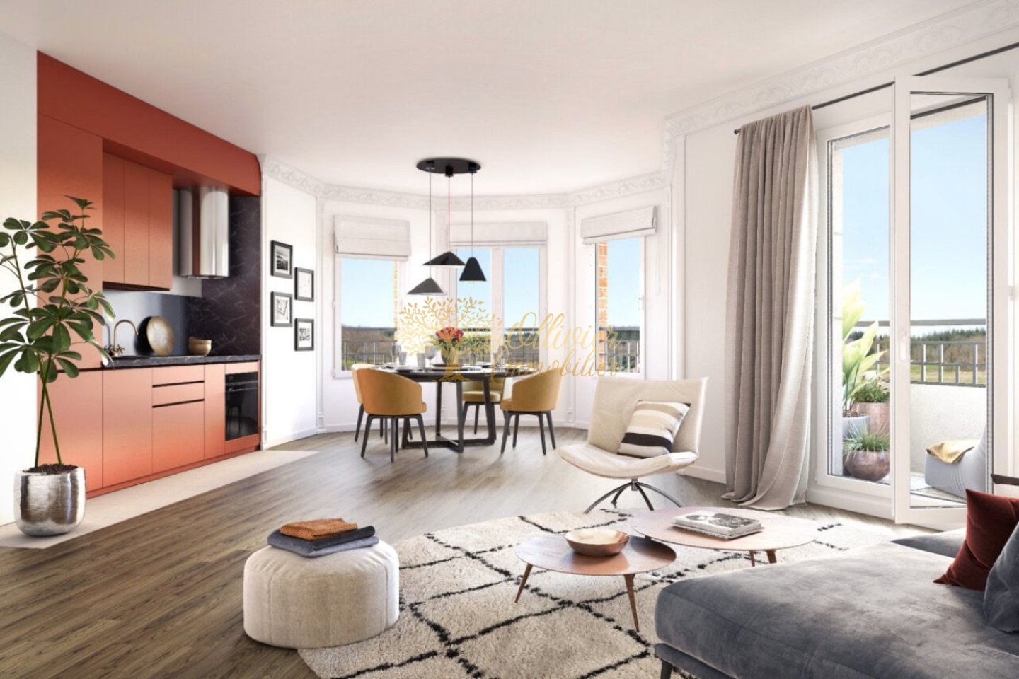 APPARTEMENT T2 NEUF A VENDRE - NOISEAU CENTRE VILLE - 40.55 m2 - 223 500 &euro;